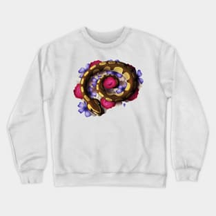 Ball Python in Flowers Crewneck Sweatshirt